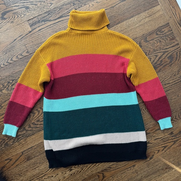Farm Rio De Janeiro for Anthropologie Multicolor Striped Turtleneck Sweater XS P - Picture 7 of 7